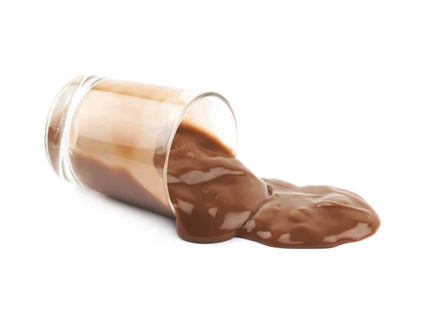 Tiro de vidro de pudim de chocolate — Fotografia de Stock