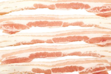 Çiğ Jambon dilimleri ile kaplı yüzey