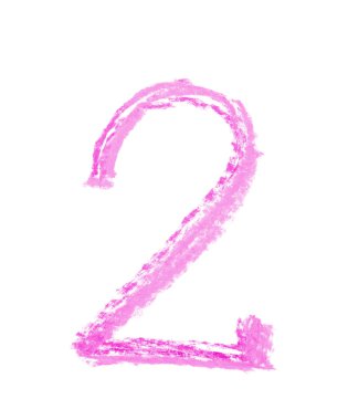 İzole el çizilmiş sayı simgesi