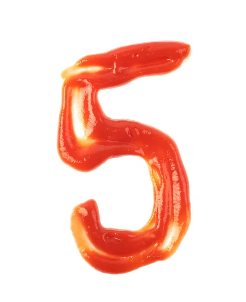 Single number made of sauce isolated — Stock Photo, Image
