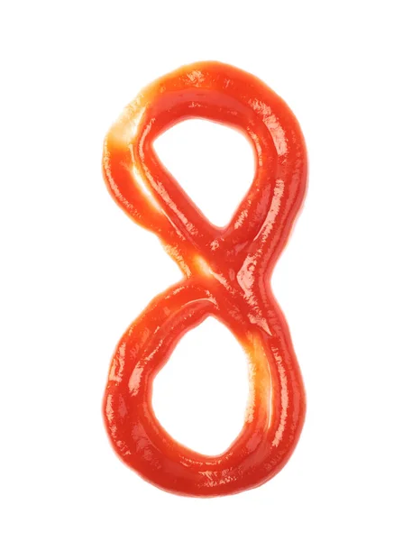 Single number made of sauce isolated — Stock Photo, Image