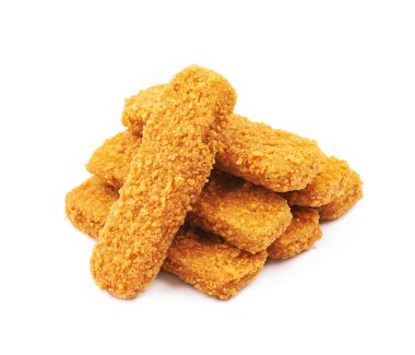 İzole kırıntıları Balık sopa