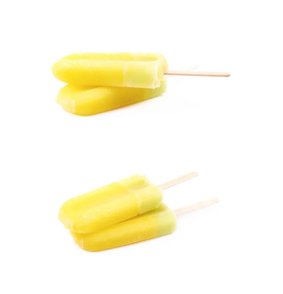 Fryst juice popsicle isolerade — Stockfoto