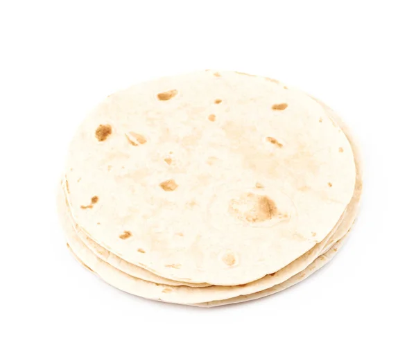 Tarwe bloem tortilla geïsoleerd — Stockfoto