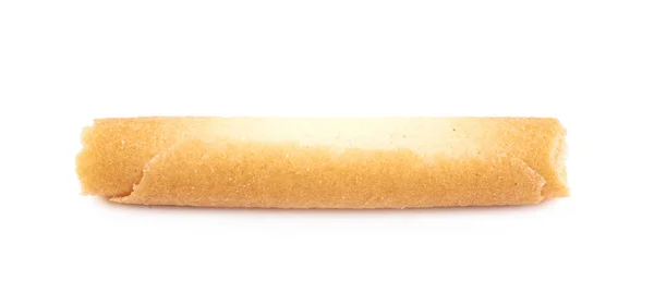 Röhrenförmiger Keks Isoliert Über Dem Weißen Hintergrund — Stockfoto