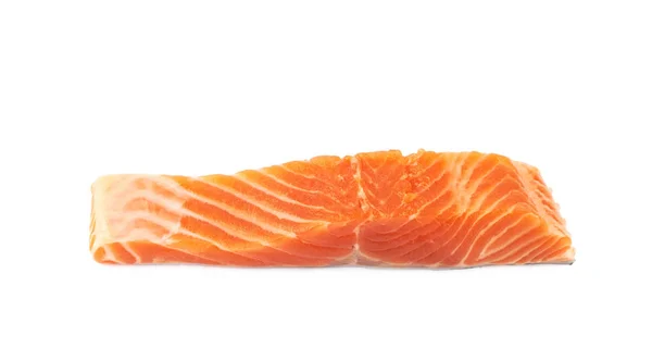 Surowy łosoś filet ryby na białym tle — Zdjęcie stockowe