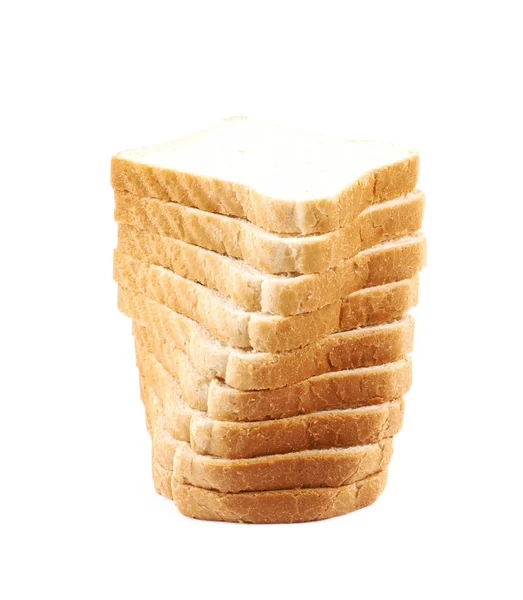 Plátky bílého chleba, samostatný — Stock fotografie