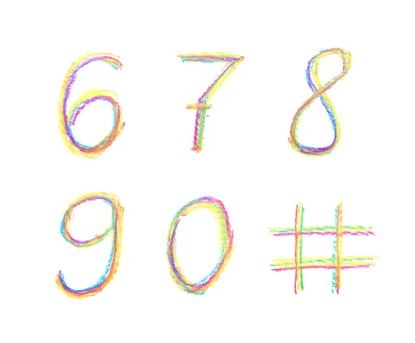 Conjunto desenhado à mão de números isolados — Fotografia de Stock