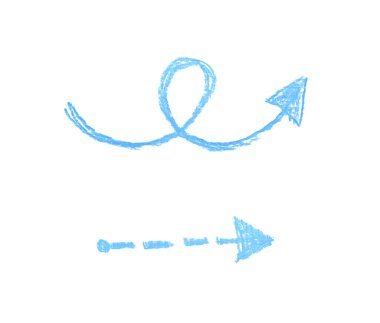 Elle çizilmiş ok sembolü izole