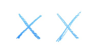 Elle çizilmiş X işareti izole