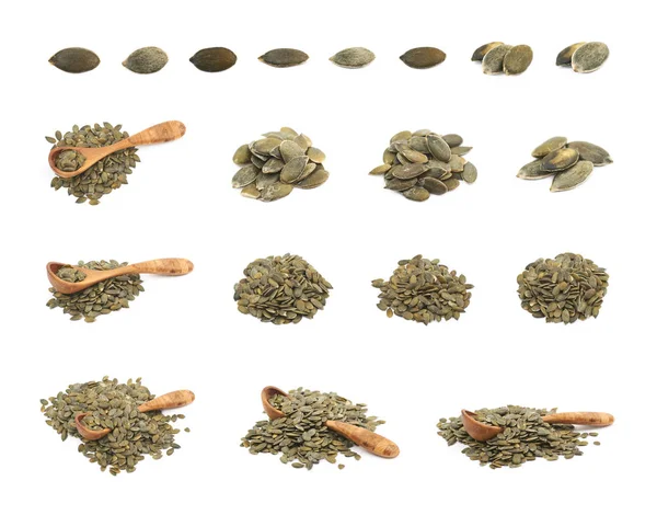 Pilha de sementes de abóbora isoladas — Fotografia de Stock