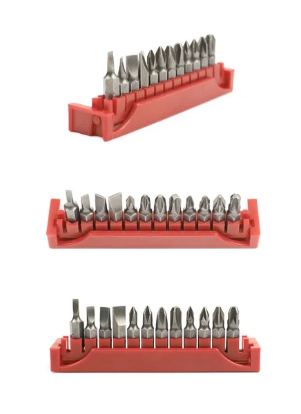 Set of screwdriver bits isolated — Stock Photo, Image