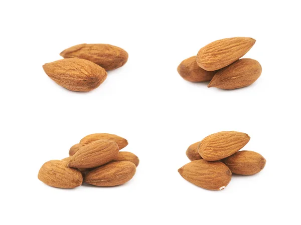 Pile of almond nuts isolated — Stock Photo, Image