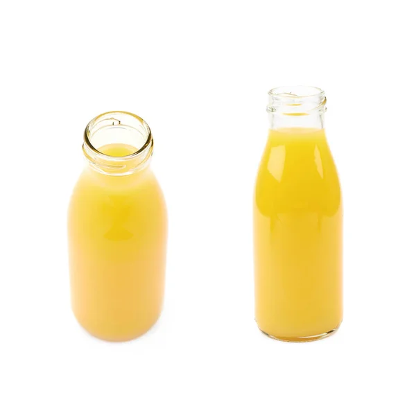 Portakal suyu izole şişe — Stok fotoğraf