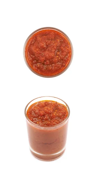 Marinara tomatensaus in een glas — Stockfoto