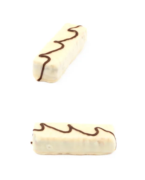 White chocolate cookie na białym tle — Zdjęcie stockowe