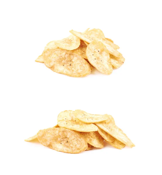 Montón de chips de plátano especiados aislados —  Fotos de Stock