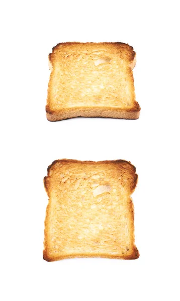 Поджаренный белый хлеб изолирован — стоковое фото