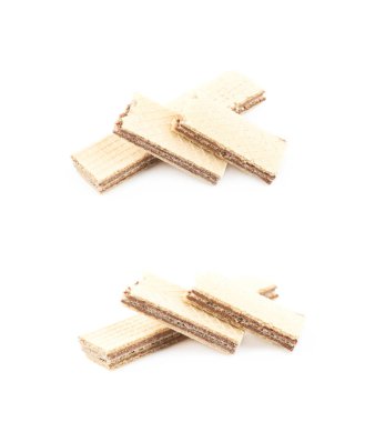 Çikolatalı gofret kompozisyon izole