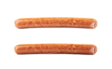 İzole pişmiş sosisli sandviç sosis