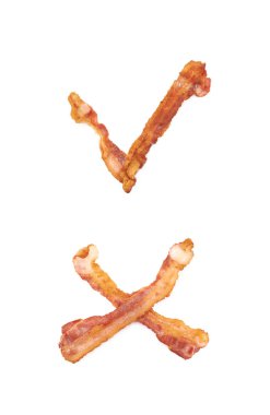 Kızarmış domuz pastırması kompozisyon izole