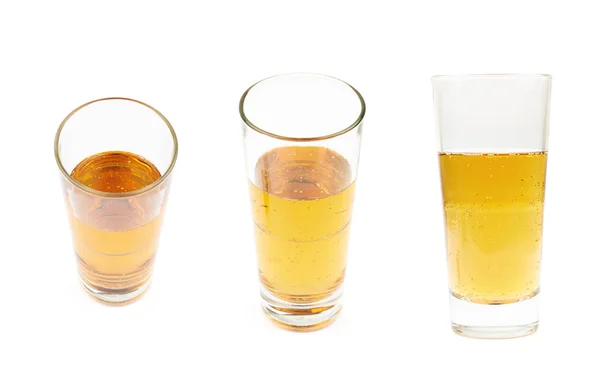 Grand verre de bière blonde isolé Images De Stock Libres De Droits