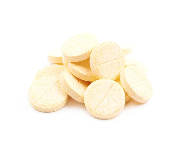 Pilulky Tablet Léků Izolovaných Bílém Pozadí — Stock fotografie