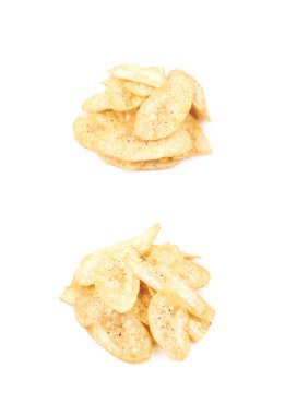 İzole baharatlı muz fiş yığını