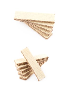 Çikolatalı gofret kompozisyon izole