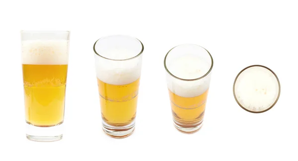 Tall glass of lager beer isolated — Stock Photo, Image