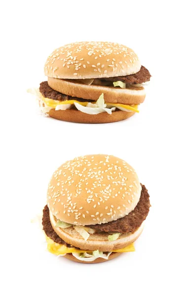 İzole genel burger kompozisyon — Stok fotoğraf