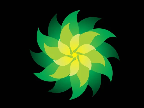 抽象芸術的な創造的な緑花のベクトル図 — ストックベクタ