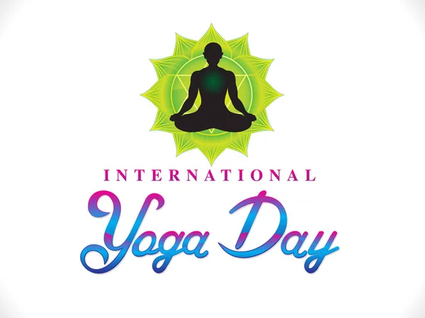 Abstract Artistic International Yoga Day Text Vector Illustration — Stock Vector