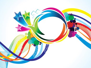 soyut sanatsal yaratıcı gökkuşağı dalgası patlama vektörü çizimi