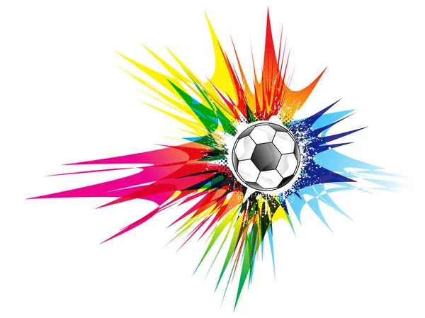 抽象的なカラフルなサッカー爆発ベクトル図 — ストックベクタ