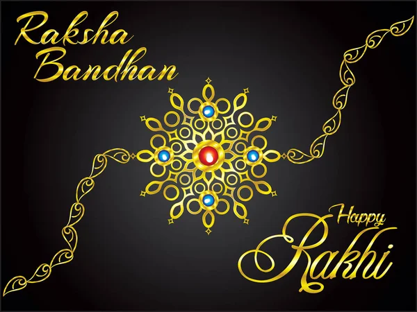 Abstract Artistic Golden Raksha Bandhan Background Vector Illustration — Stock Vector