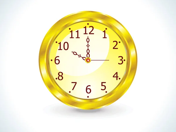 Abstract Artistic Golden Time Clock Vector Illustration — Stock Vector