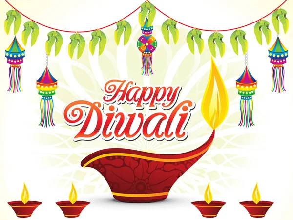 Resumen Feliz Diwali Fondo Vector Ilustración — Archivo Imágenes Vectoriales