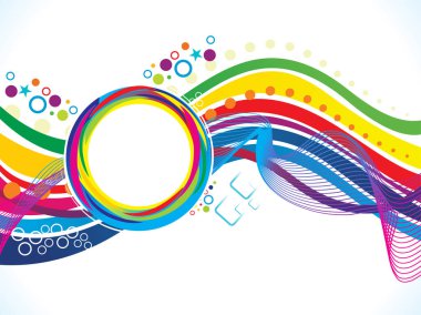 soyut sanat gökkuşağı hat dalga vektör çizim