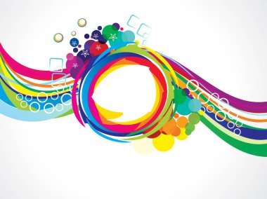 soyut sanatsal yaratıcı gökkuşağı dalgası patlama vektörü çizimi