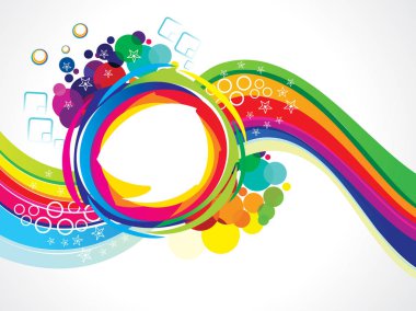 soyut sanatsal yaratıcı gökkuşağı dalgası patlama vektörü çizimi