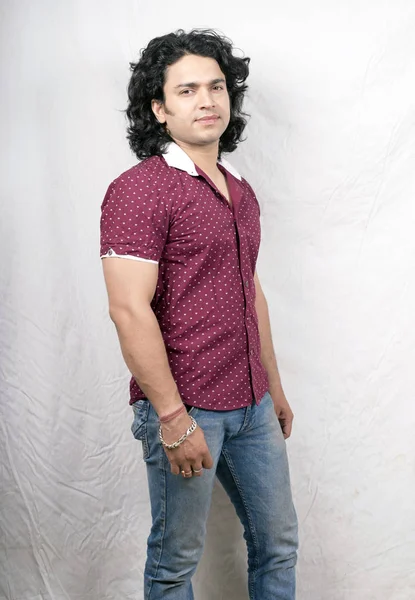 indian male model wearing half shirt