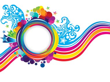 soyut sanatsal yaratıcı renkli gökkuşağı dalga vektör çizimi