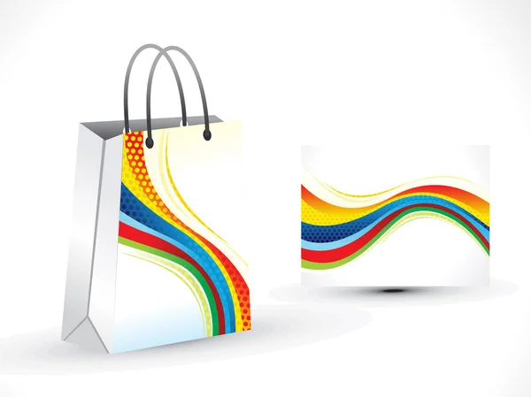 Abstracto artístico creativo colorido bolso de compras — Vector de stock