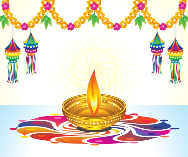 Abstrakte künstlerische kreative bunte Diwali Hintergrund — Stockvektor