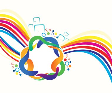 soyut sanatsal yaratıcı renkli dalga patlama vektörü çizimi