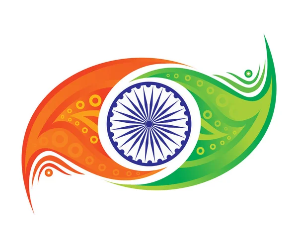 Abstrakt Konstnärlig Kreativ Indian Flagga Vektor Illustration — Stock vektor