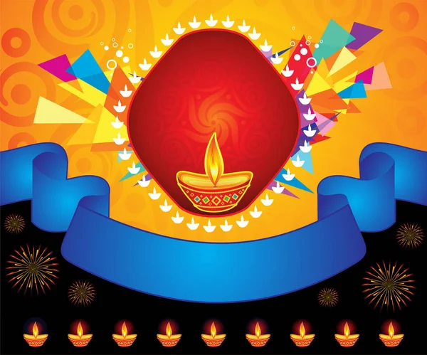 Abstrait Artistique Créatif Coloré Diwali Fond Vectoriel Illustration — Image vectorielle