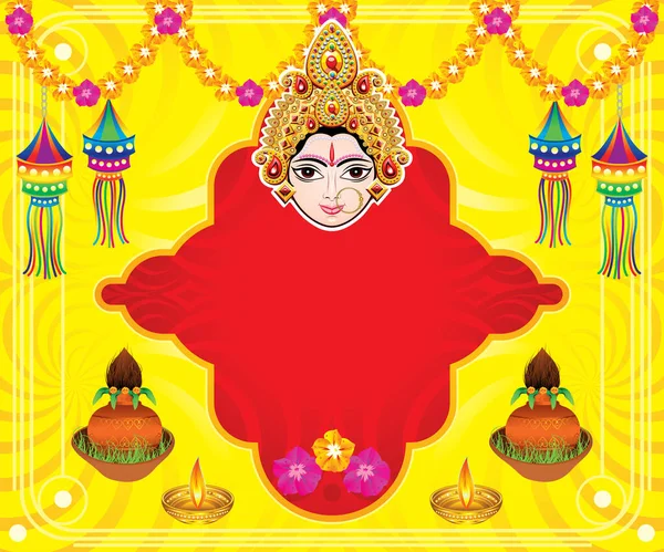 Kreatív Navratri Ünneplés Háttér Vektor Illusztráció — Stock Vector