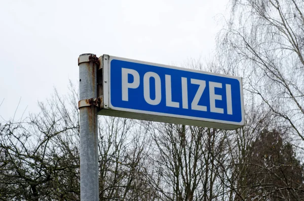 Поліцейський Дорожній Знак Поліція — стокове фото